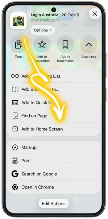 Royalreels Add to Home Screen