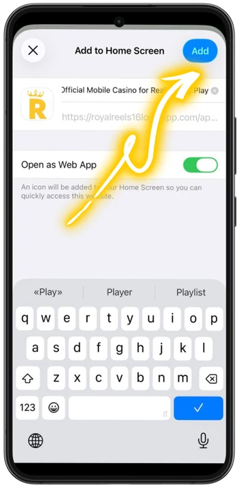Royalreels16 add to homesreen